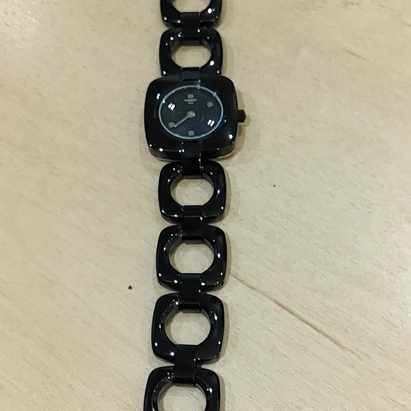 Tissot Women's Odaci-T Dial PVD Square Watch Black - Picture 7 of 12